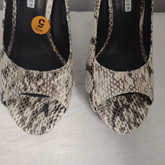 ❤️VERA WANG LAVENDER Python Snake Peep Toe Platform Stiletto Pumps Shoes Sz 5 - Picture 4 of 8